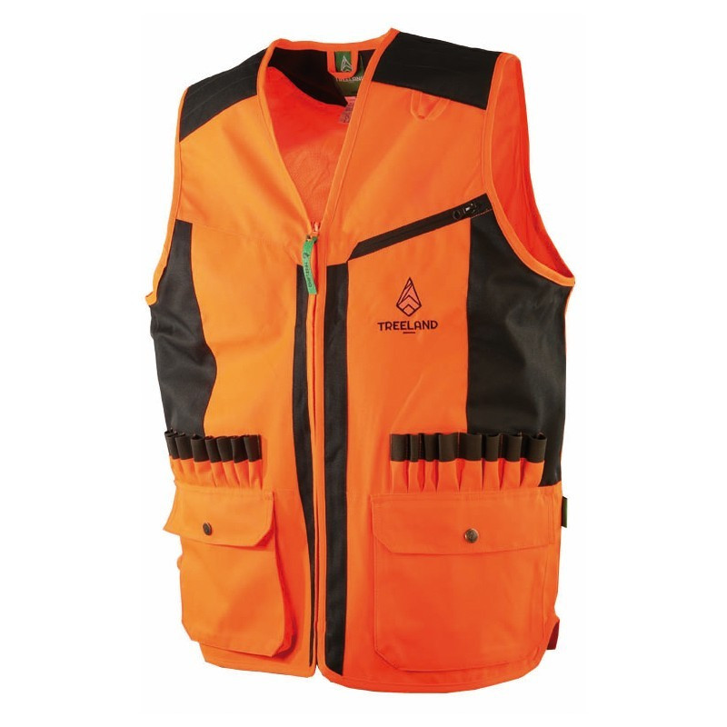 gilet orange avec poches