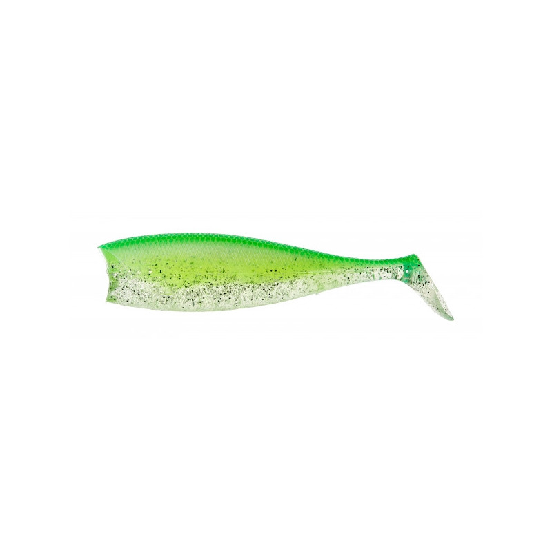 Leurre Nitro Shad 150 Bright & Shine monté sur têtes plombées de