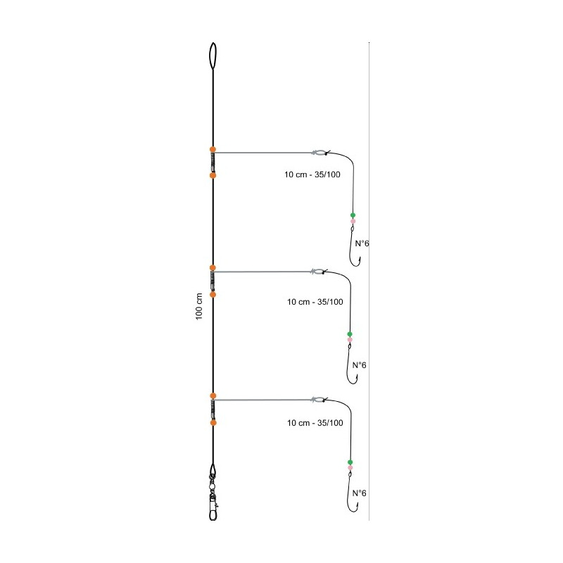 Bas de Ligne Flashmer Métal'clip (Bas de ligne pour Surfcasting - Flashmer)